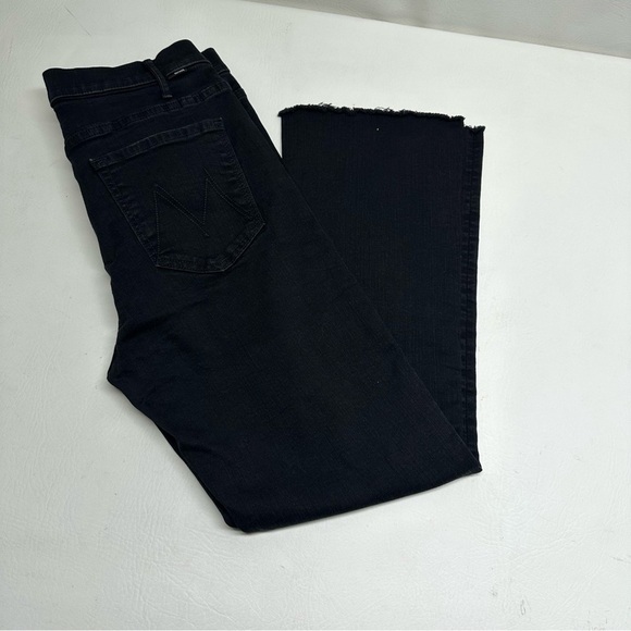 Mother the hustler ankle fray Women's Black Flare Jeans size 31 - Picture 11 of 11